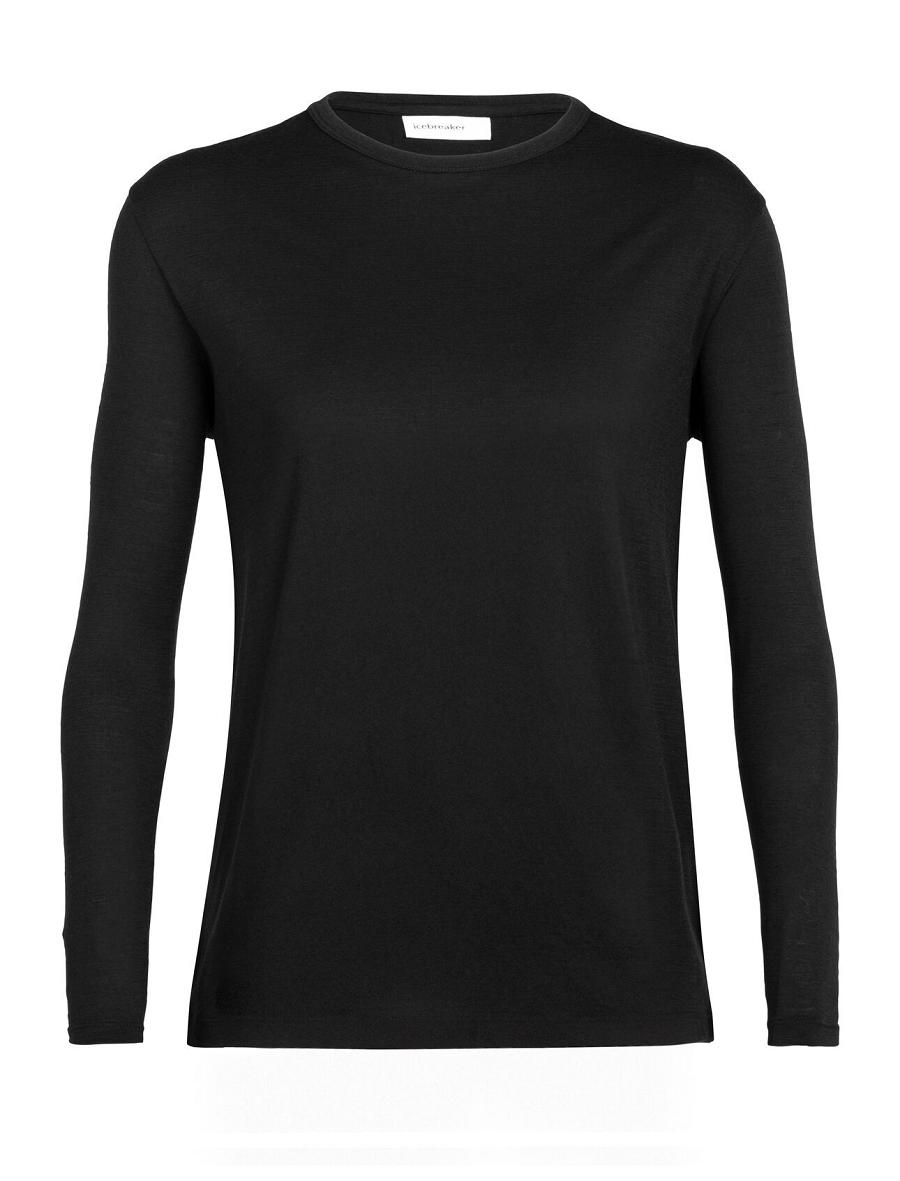 Long Sleeve Icebreaker Merino Granary T-Shirt Damskie Czarne | PL 1308ILHS